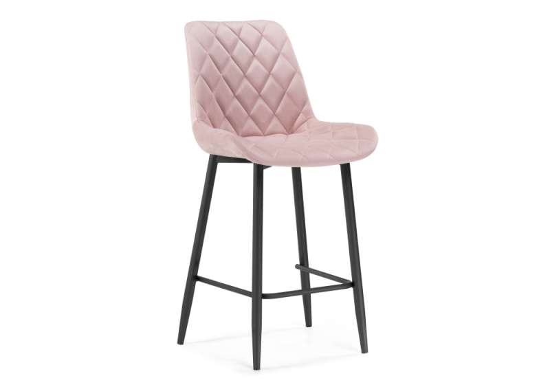 Барный стул Баодин велюр розовый / черный (50x62x100). 