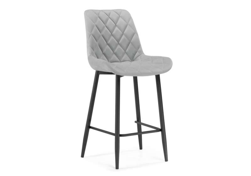 Барный стул Баодин велюр светло-серый / черный (50x62x100). 