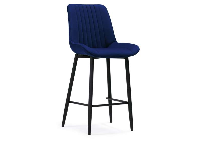 Барный стул Седа велюр синий / черный (49x57x102). 