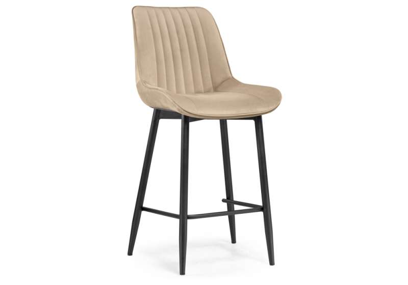 Барный стул Седа велюр бежевый / черный (49x57x102). 