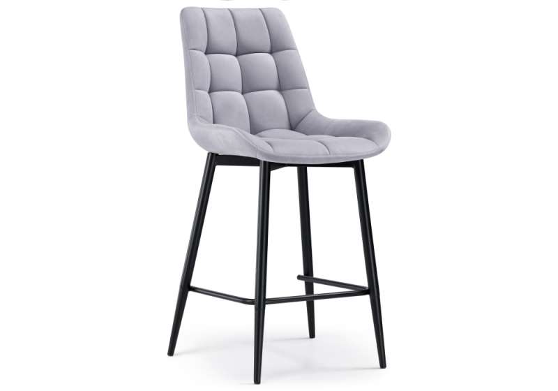 Барный стул Алст серо-лиловый / черный (50x56x100). 