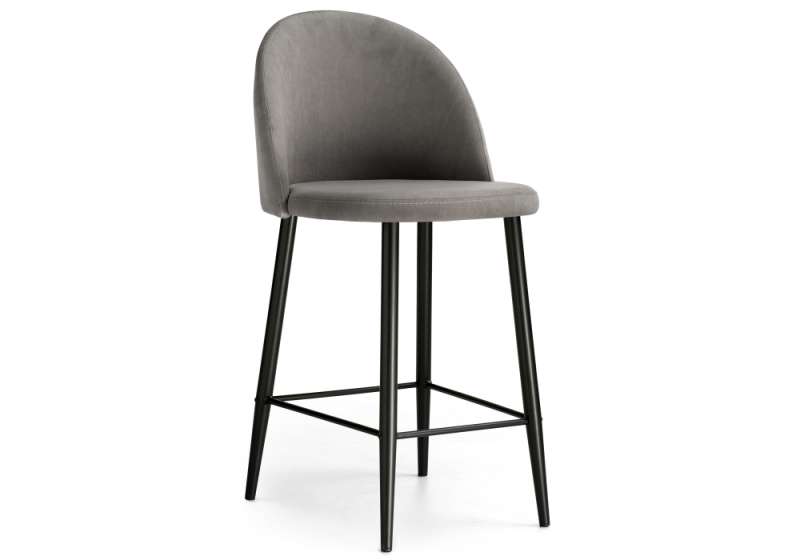Барный стул Амизуре темно-серый / черный матовый (48x53x95). 