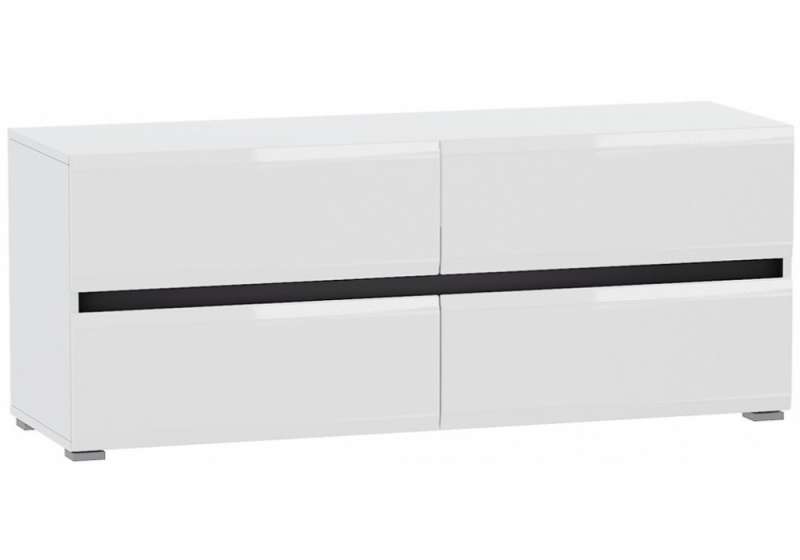 ТВ-тумбы Сейдиль белый премиум / черный / белый глянец (129,9x41,3x52,4). 
