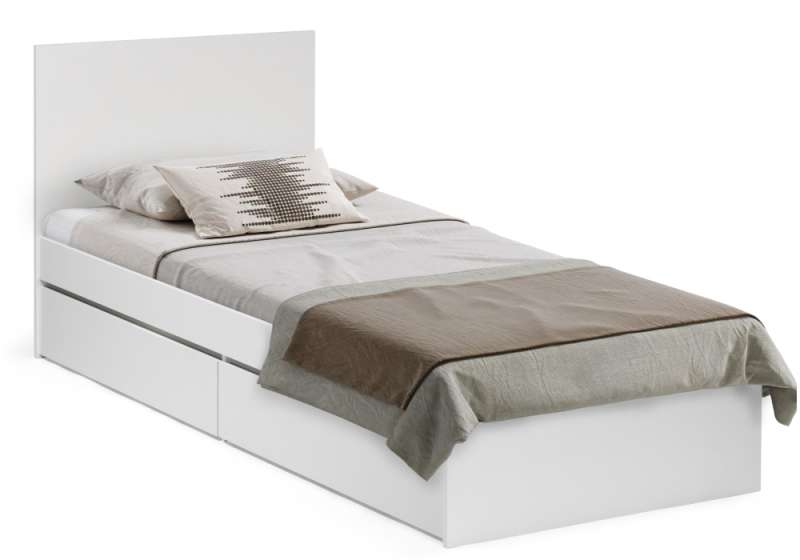 Кровать Мадера 90х200 белый (96x203,2x90). 