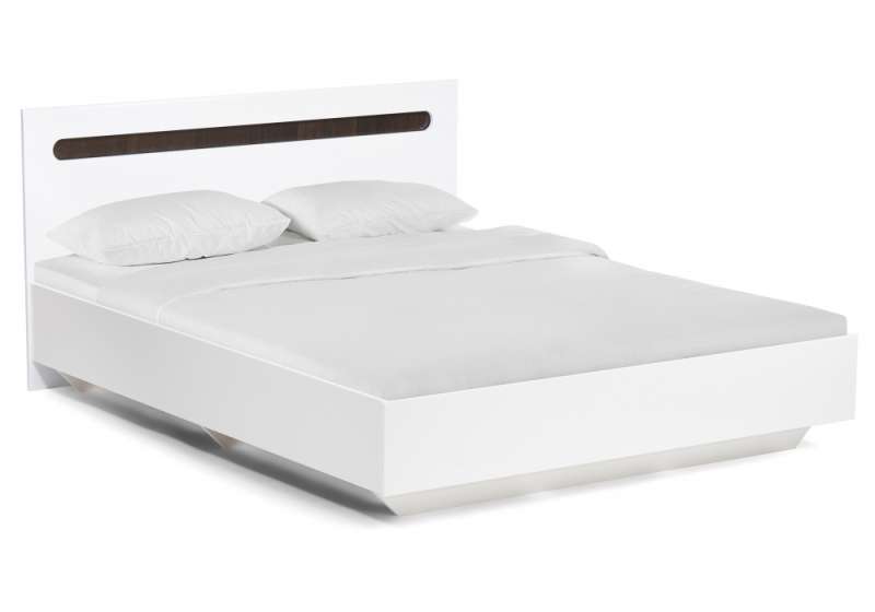 Кровать Амбра 160х200 белый глянец / белый эггер (164,2x203,2x90). 