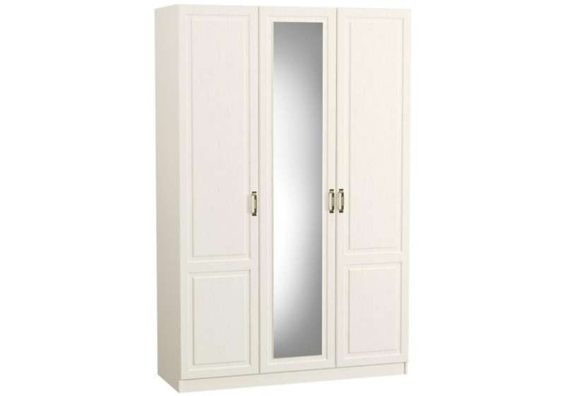 Шкафы Ливерпуль с зеркалом белый / ясень ваниль (150x54,1x220,3). 