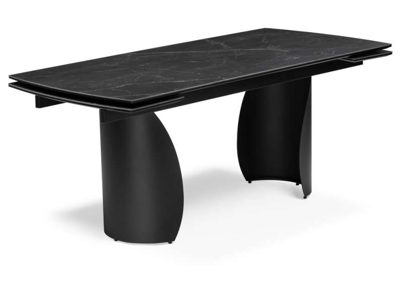 Керамический стол Готланд 160(220)х90х79 черный мрамор / черный (90x79). 