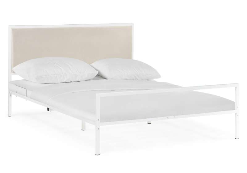 Кровать Эгерт 160х200 белый / light beige (160x206x100). 