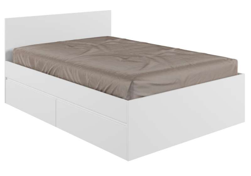 Кровать Мадера 140х200 белый (145x203,2x90). 